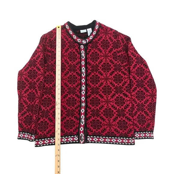 L.L. Bean Black and Red Knit Sweater - Picture 7 of 15